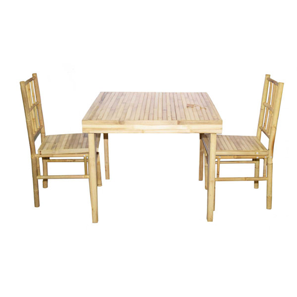 3 Piece Solid Wood Dining Set By Bamboo54 2019 Online