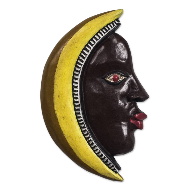 World Menagerie Man In The Crescent Moon Wood Wall Decor Wayfair