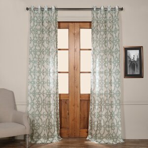 Hugh Geometric Sheer Grommet Single Curtain Panel