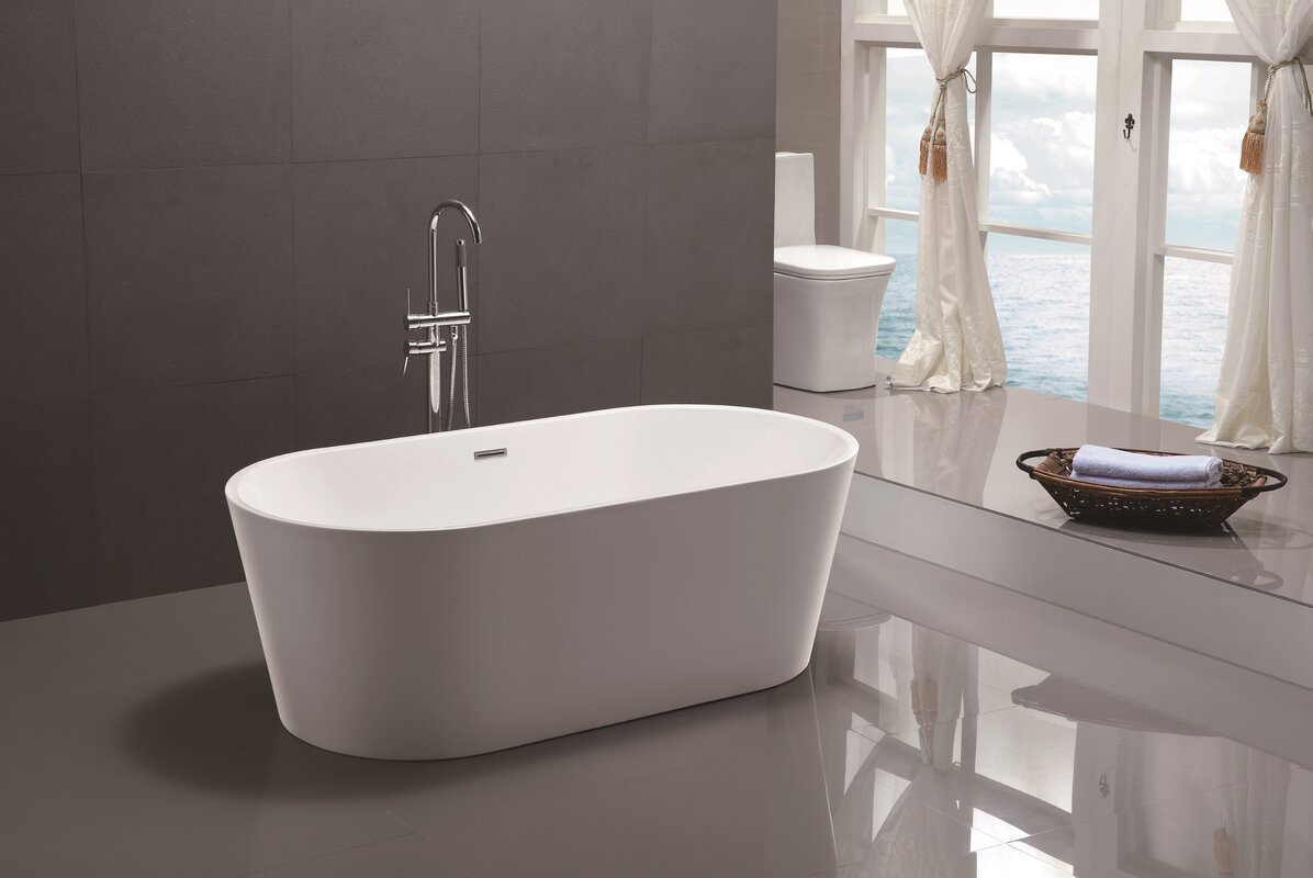 Vanity Art 59" x 29.5" Freestanding Soaking Bathtub ...