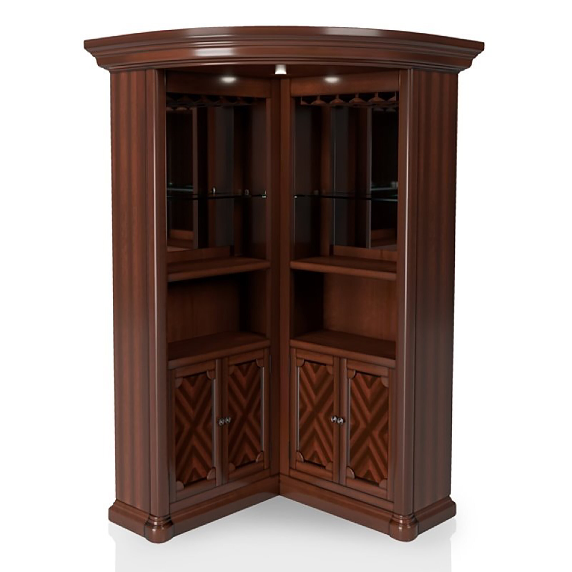 Astoria Grand Deasia Lighted Corner China Cabinet Reviews Wayfair