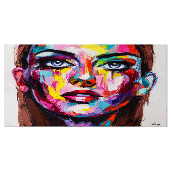 East Urban Home Colorful Woman Oil Portrait Graphic Art Print On Wrapped Canvas Wayfair