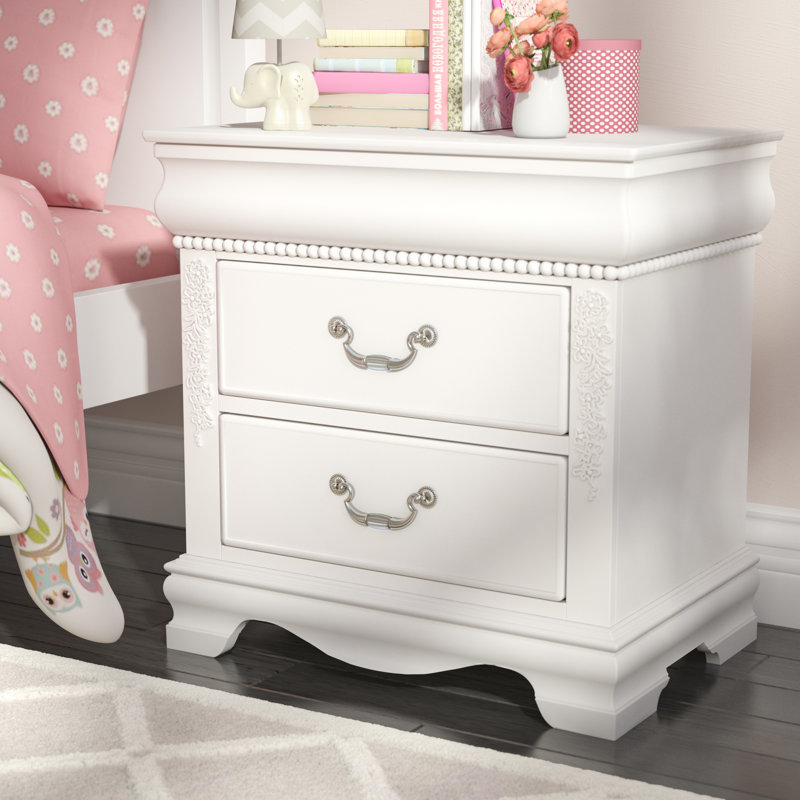 Viv Rae Weidler White 2 Drawer Nightstand Reviews Wayfair