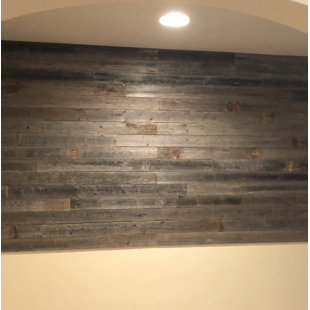 Find The Perfect Reclaimed Wood Wall Paneling Wayfair 3 5 X 48 Reclaimed L And Stick Solid Wood Wall Paneling In Gray