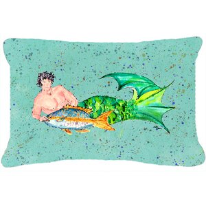 Merman Indoor/Outdoor Throw Pillow