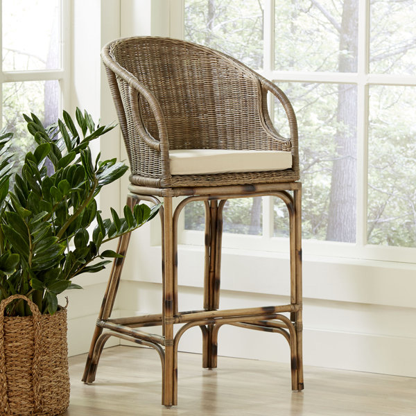 Augustine Rattan 28'' Bar Stool By Birch Laneâ„¢ Heritage Best Choices