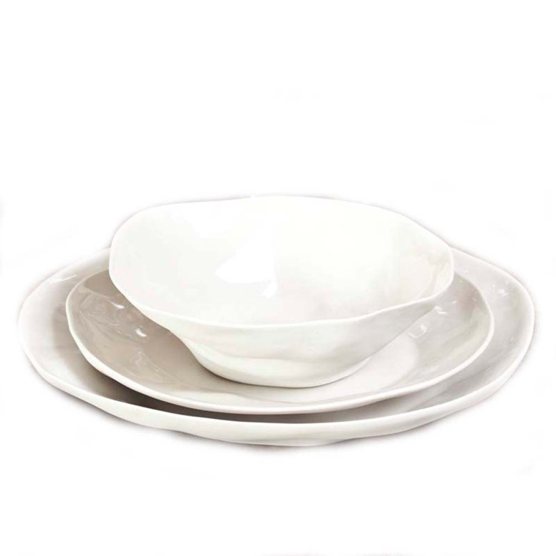 Stoneware Serving Bowl. Steal this Look! Collected European Farmhouse Home Decor #whitestoneware