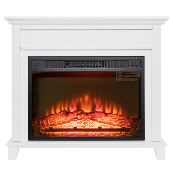Freestanding Wooden Mantel 3D Flames Electric Fireplace by AKDY