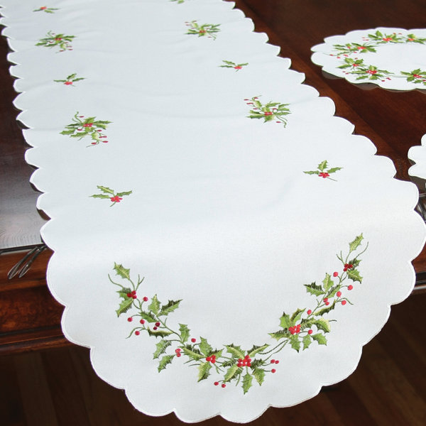 Mistletoe Embroidered Table Runner by Xia Home Fashions