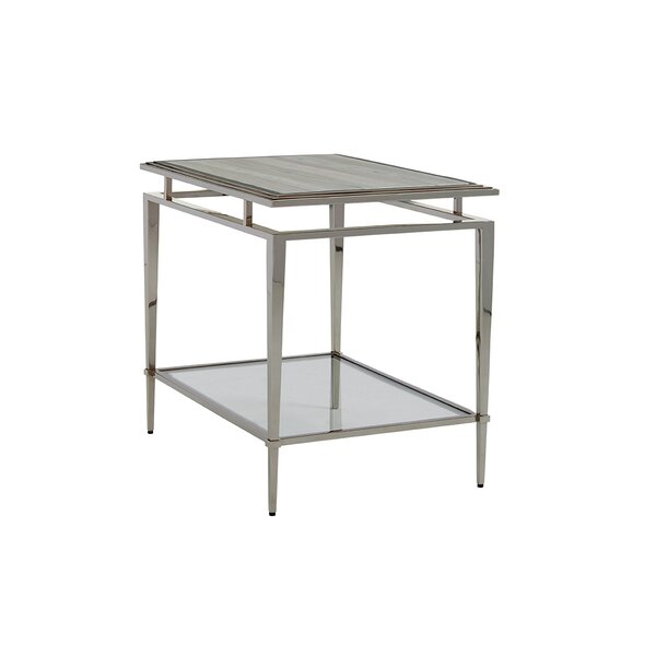 Ariana Athene Glass Top End Table With Storage By Lexington