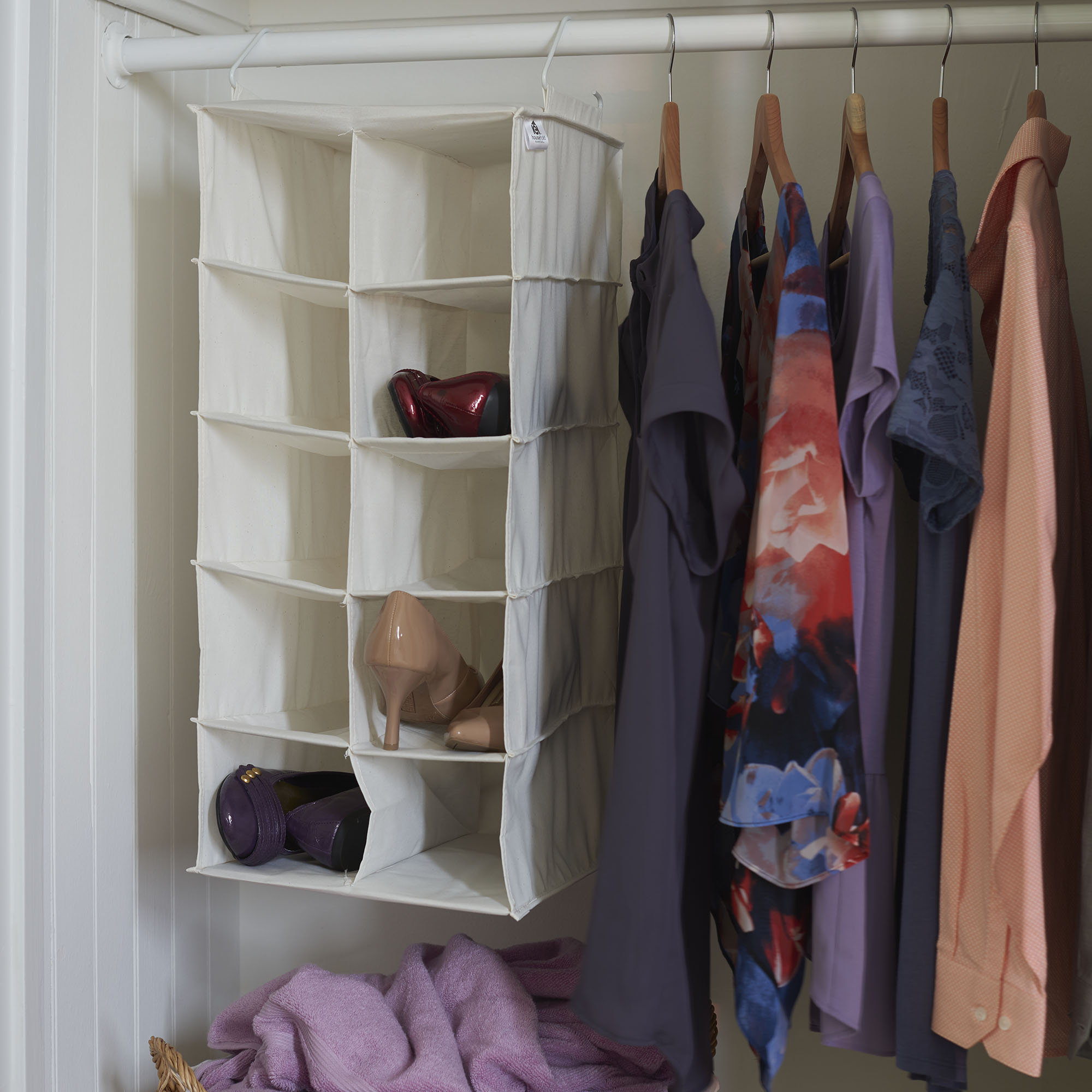 Double Hang 10 Compartment Hanging Shoe Organizer Reviews Joss