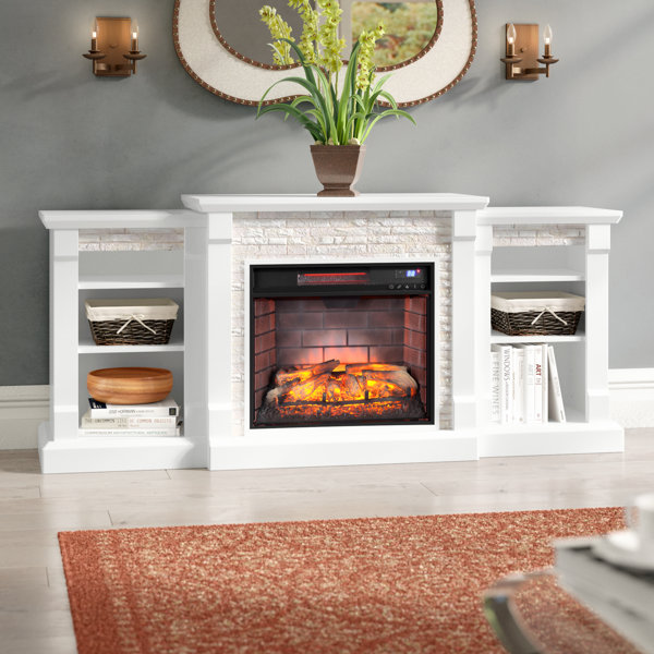 Hazelwood Simulated Stone Infrared Electric Fireplace by Alcott Hill