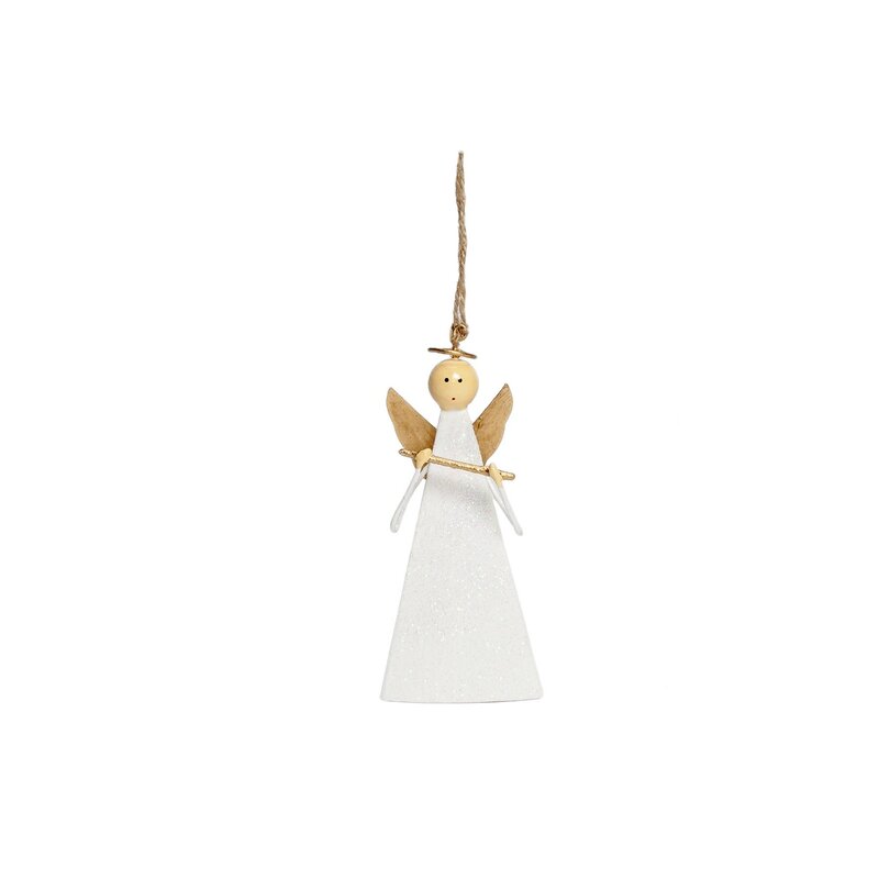 The Holiday Aisle Triangle Angel with Flute Hanging Figurine Ornament ...