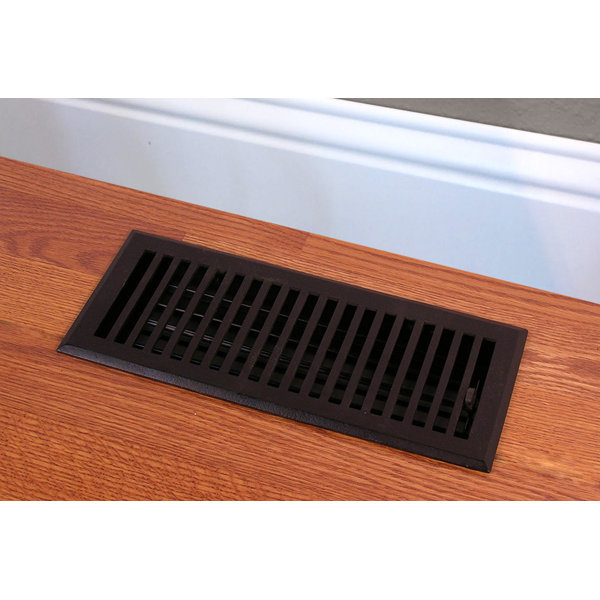Solid Cast Iron Contemporary Vent Cover in Black by HRVents
