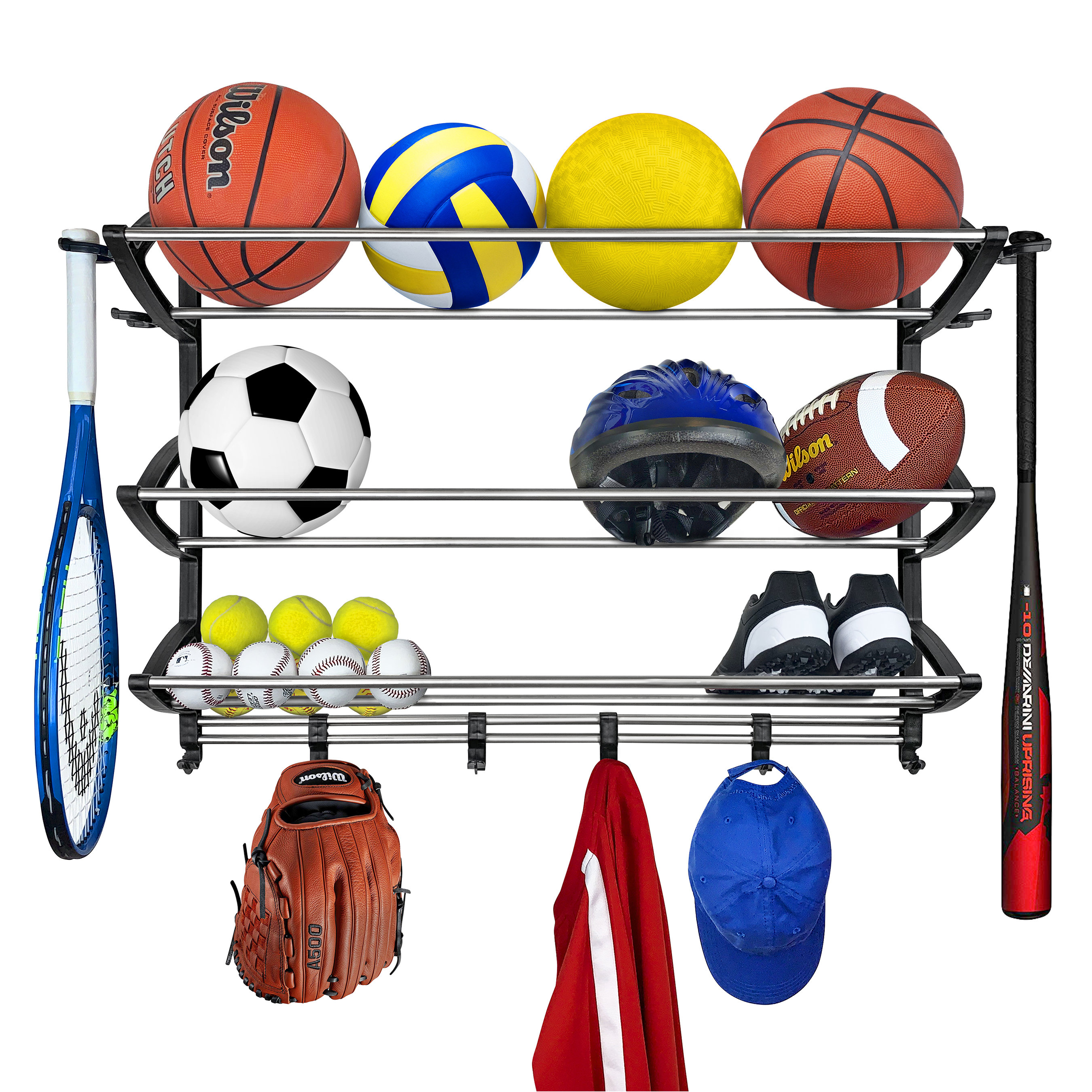 Display Cases Basketball Soccer Ball Sports Wall Mounted Holder Rack