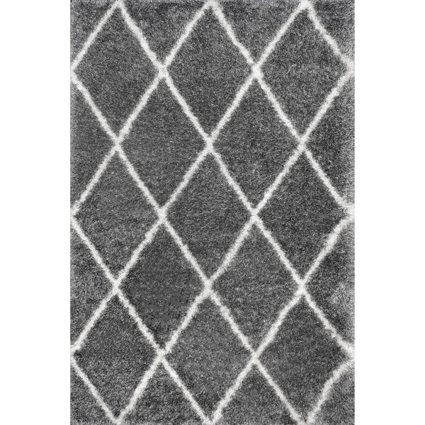 Bronson Trellis Ash Area Rug by Mercury Row