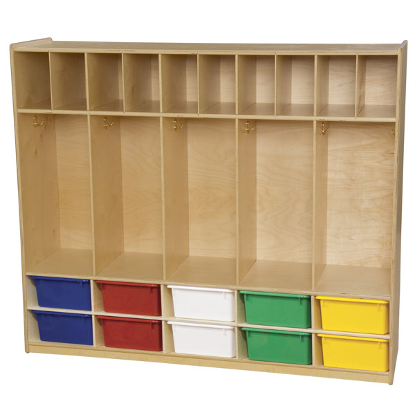 4 Tier 5 Wide Coat Locker by Wood Designs