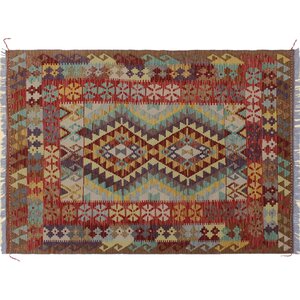 One-of-a-Kind Vallejo Kilim Hand-Woven Rectangle Ivory Area Rug