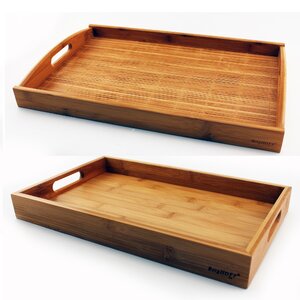 Bamboo Graduated  2 Piece Serving Tray Set