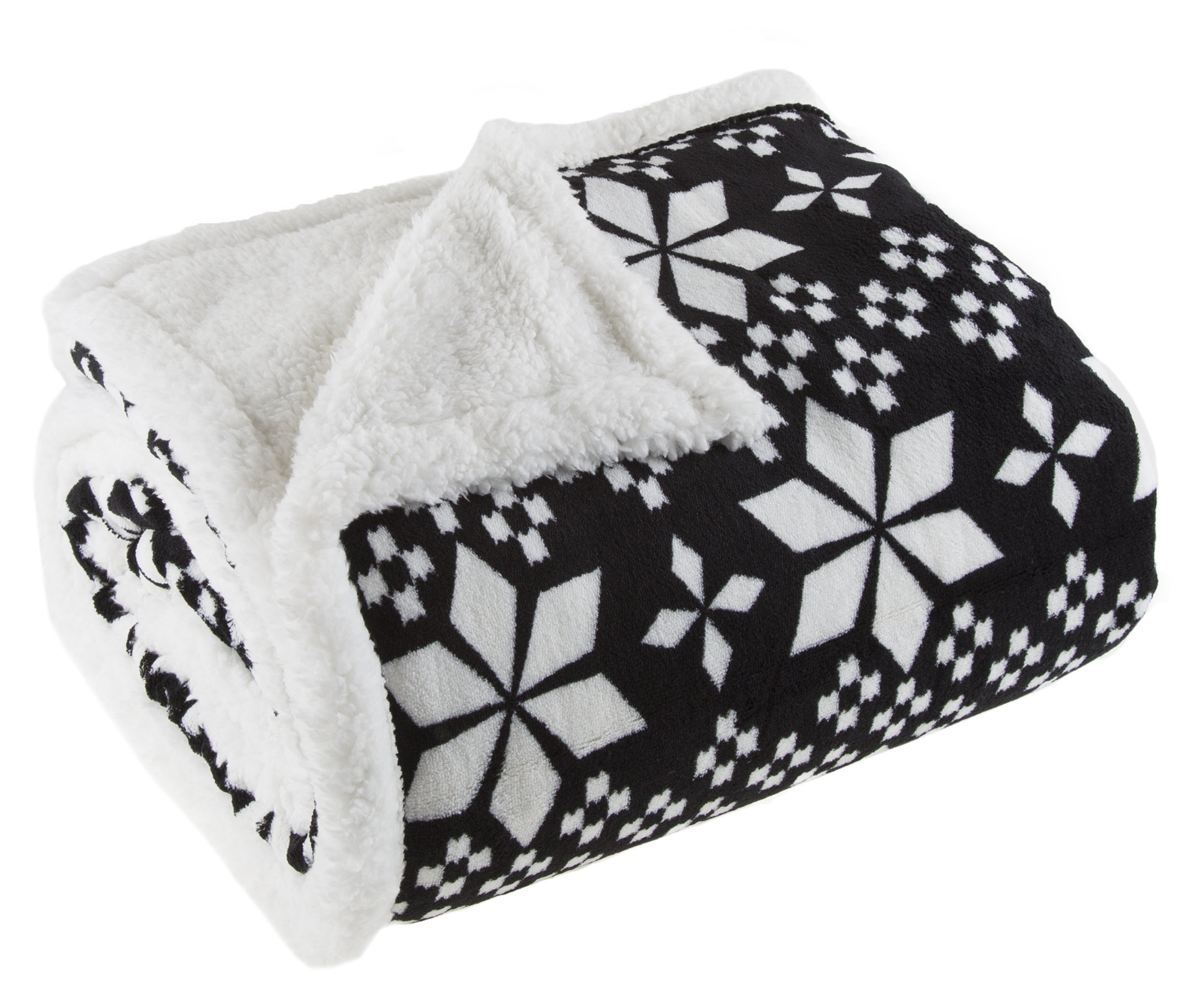 black and white fleece throw