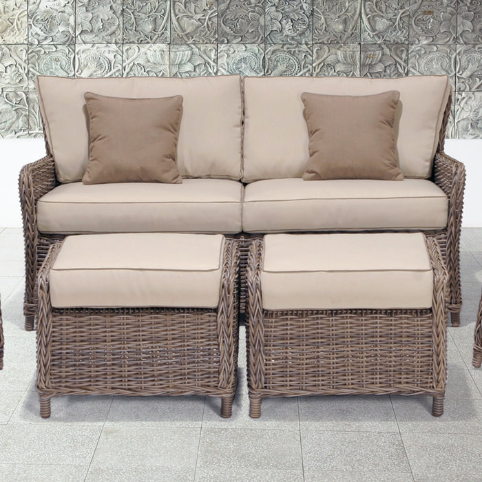 Wildon Home Avadi Outdoor Sofa Ottomans 3 Piece Set Reviews
