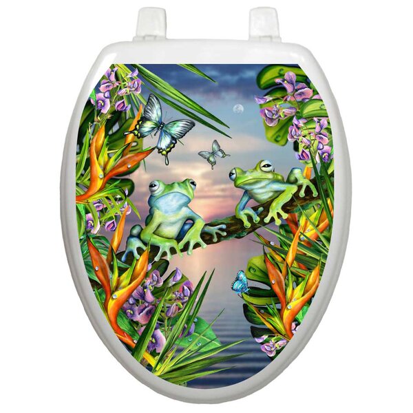Themes Frogs In The Moonlight Toilet Seat Decal by Toilet Tattoos