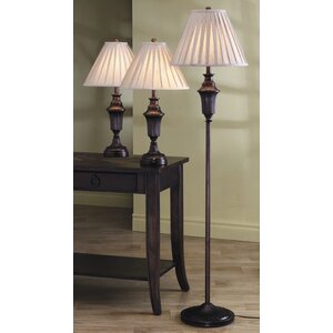 Roosevelt Athens 3 Piece Table and Floor Lamp Set