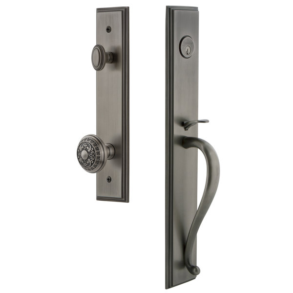 Carré S Grip Single Cylinder Handleset with Windsor Interior Knob by Grandeur