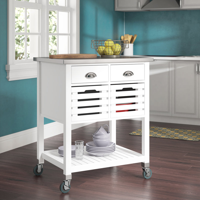 Red Barrel Studio Fulton Kitchen Cart With Stainless Steel Red Barrel Studio Fulton Kitchen Cart