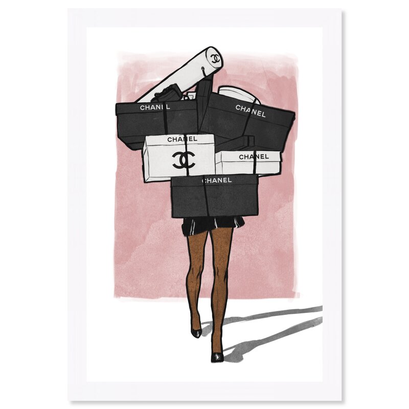 'French Boxes Overload Blush' Framed Graphic Art Print