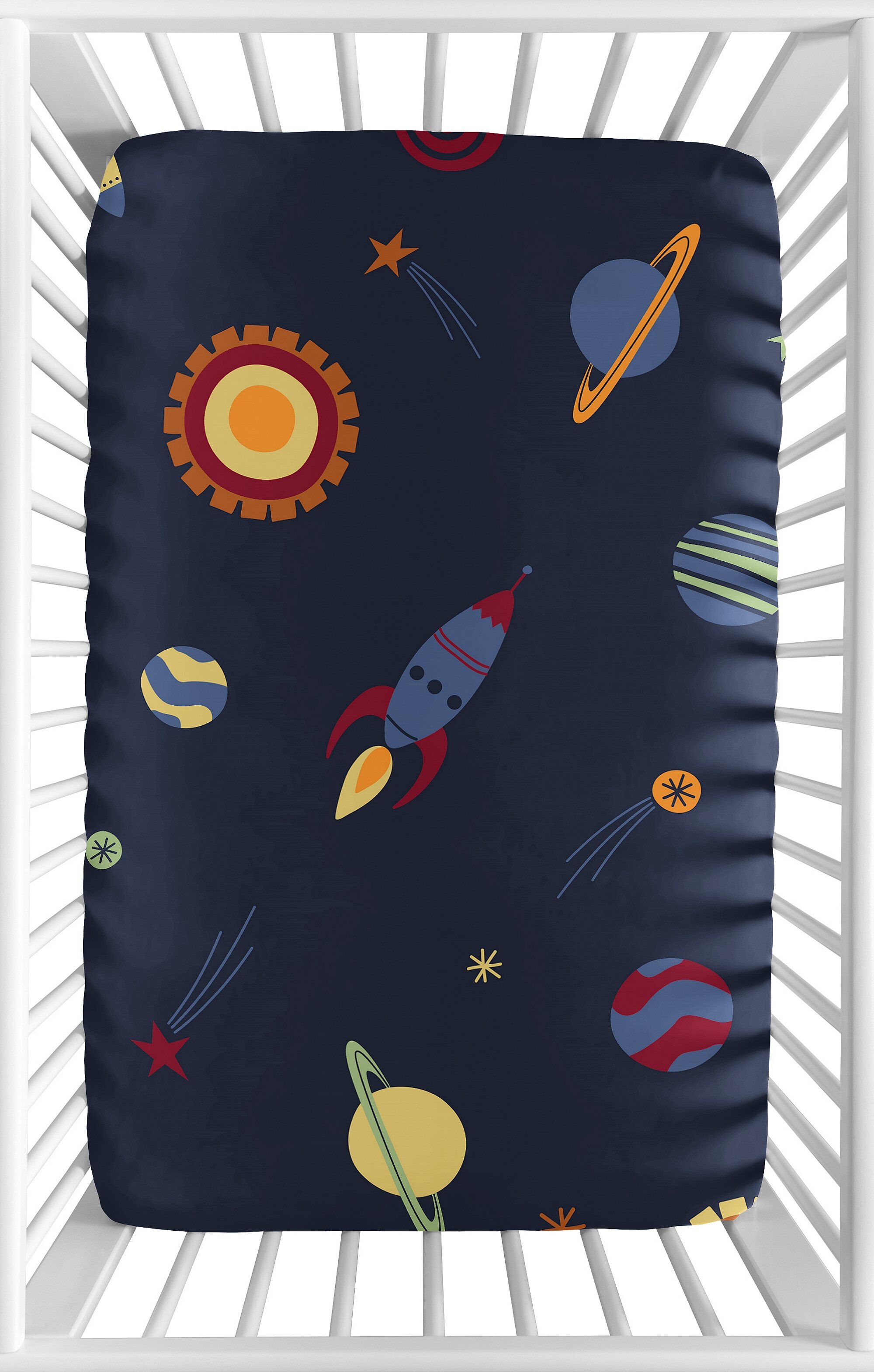 Sweet Jojo Designs Space Galaxy Mini Fitted Crib Sheet Wayfair