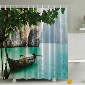 Wood Sandal Print Shower Curtain