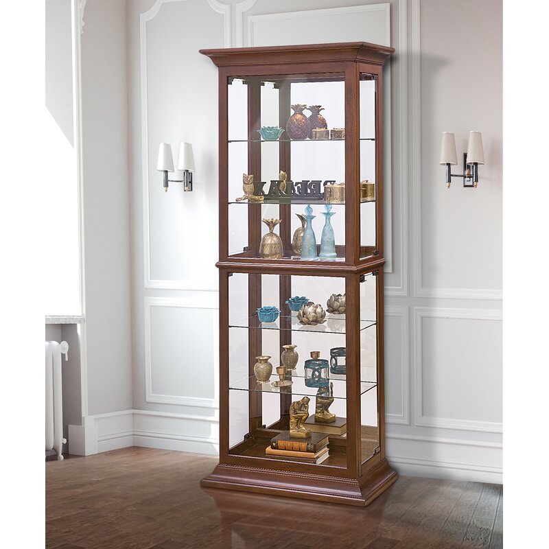 small curio cabinet with glass doors