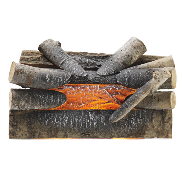 Electric Crackling Natural Wood Log Fire by Pleasant Hearth