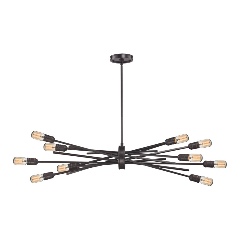 10-Light Black Sputnik Chandelier