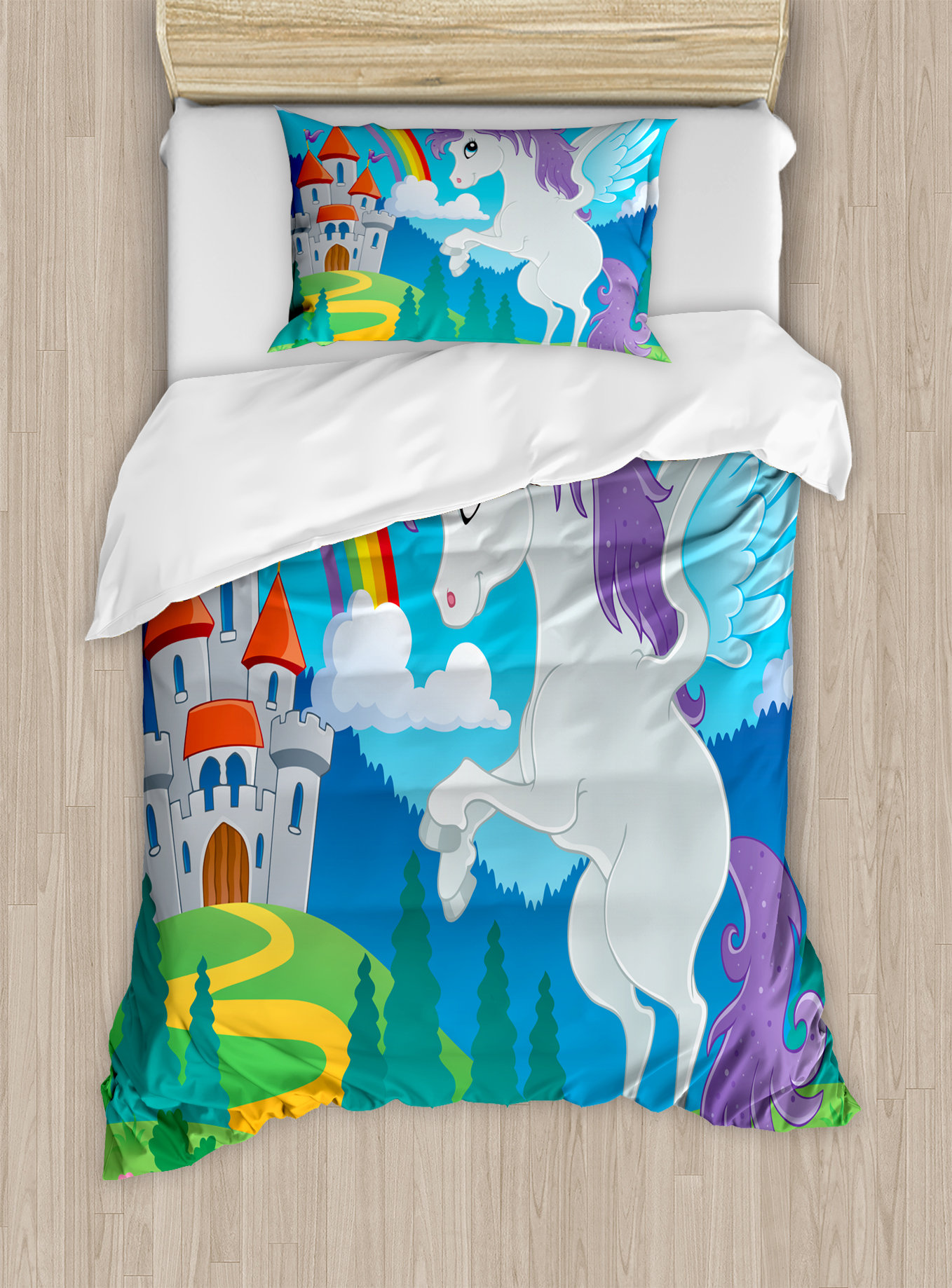 East Urban Home Kids Decor King Size Duvet Cover Set Fantasy Myth