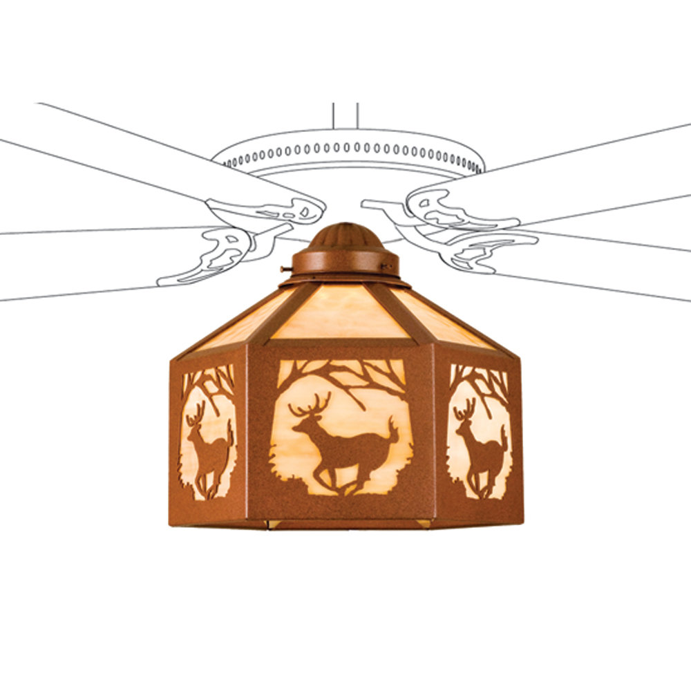 Millwood Pines Deer 1 Light Universal Ceiling Fan Bowl Kit Universal Ceiling Fan Bowl Light Kit