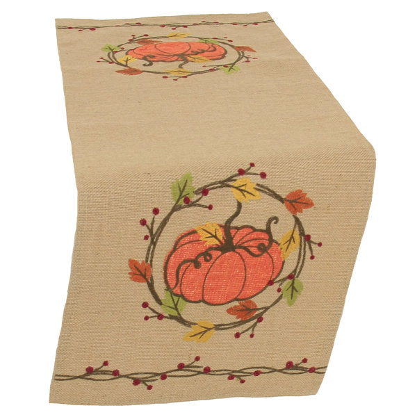 Pumpkin Wreath Table Runner by Manor Luxe