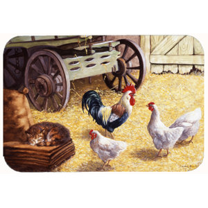 Jaiden Rooster and Hens Chickens in the Barn Kitchen/Bath Mat