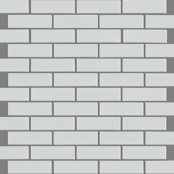 Sophisticated Mini Brick 1 x 2 Porcelain Mosaic Tile in White by Shaw Floors