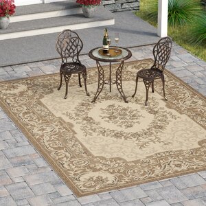 Beasley Creme/Brown Outdoor Rug