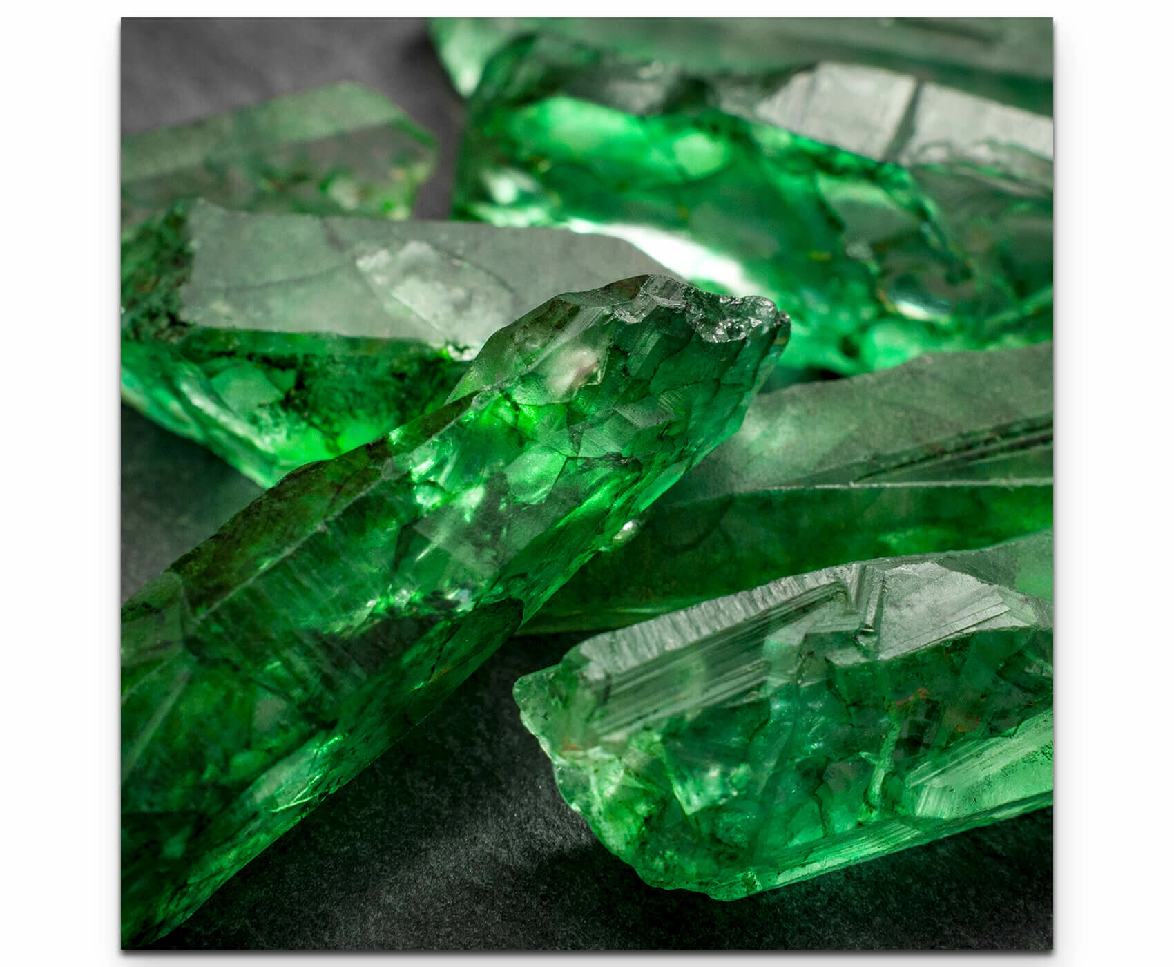 green crystals