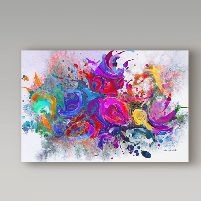 Ebern Designs Dark Color Explosion Oil Painting Print On Wrapped Canvas Reviews Wayfair