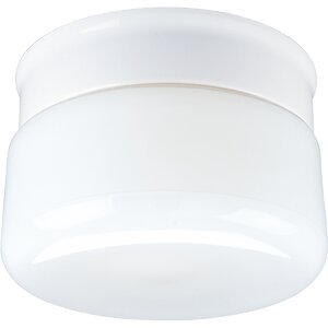 Bourne White Glass Snap-in Flush Mount