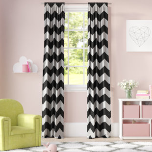 Black Chevron Curtains Drapes You Ll Love In 2020 Wayfair