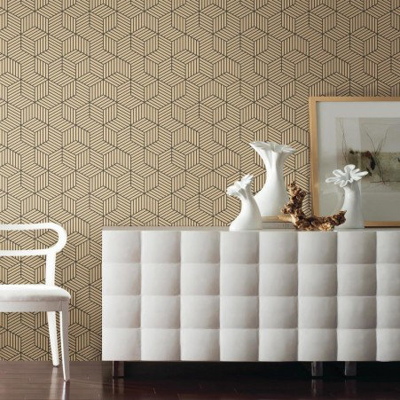 Wrought Studio Rumsey Stripped Hexagon 16 5 L X 20 W Geometric Rumsey Stripped Hexagon 16 5 L X 20 W Geometric And Stick Wallpaper Roll