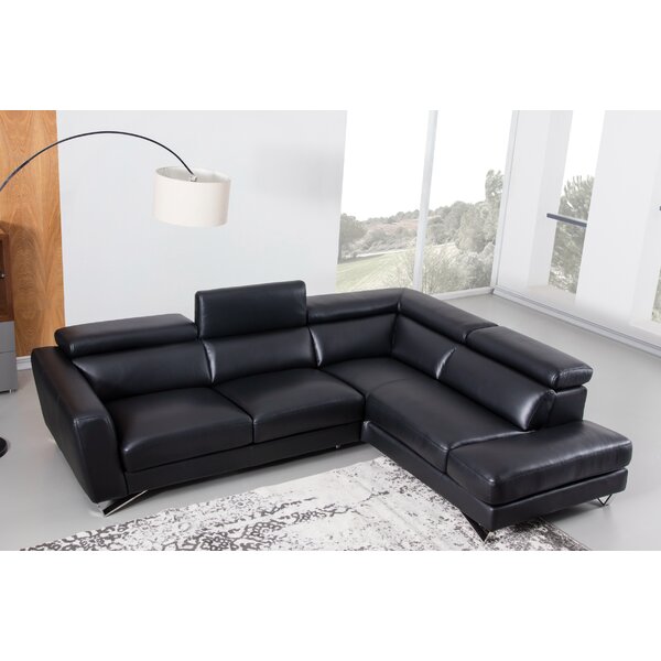 Brayson Right Hand Facing Leather Sectional By Orren Ellis