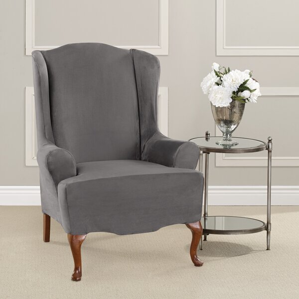 Review Ultimate Heavyweight Stretch Suede T-Cushion Wingback Slipcover
