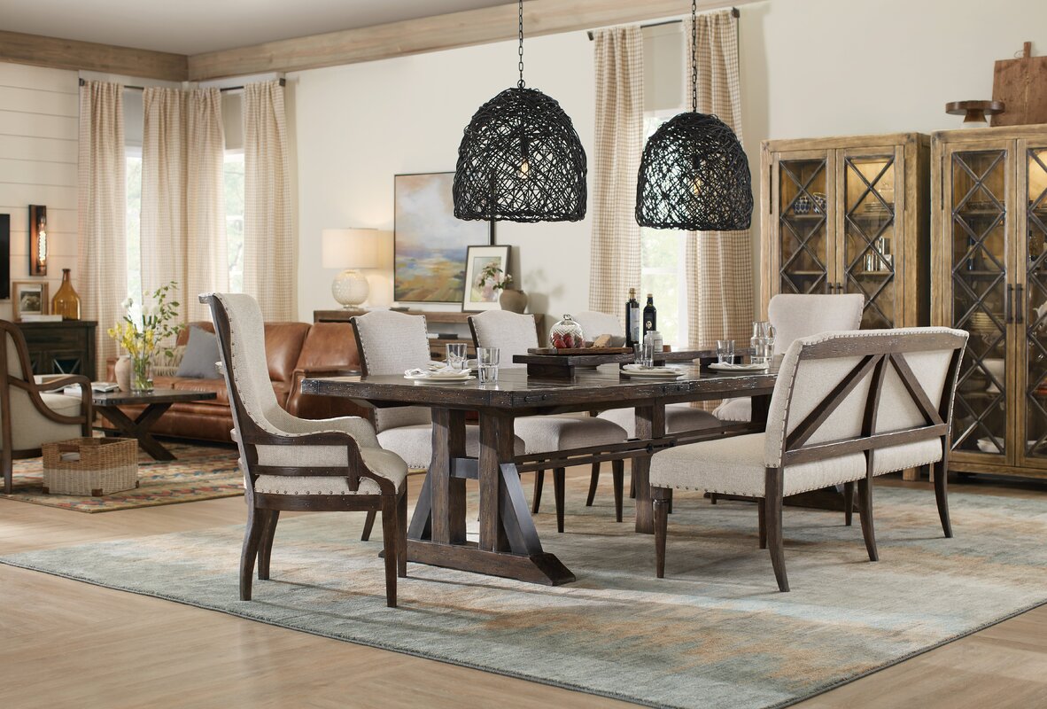 Roslyn County Trestle 7 Piece Extendable Dining Set