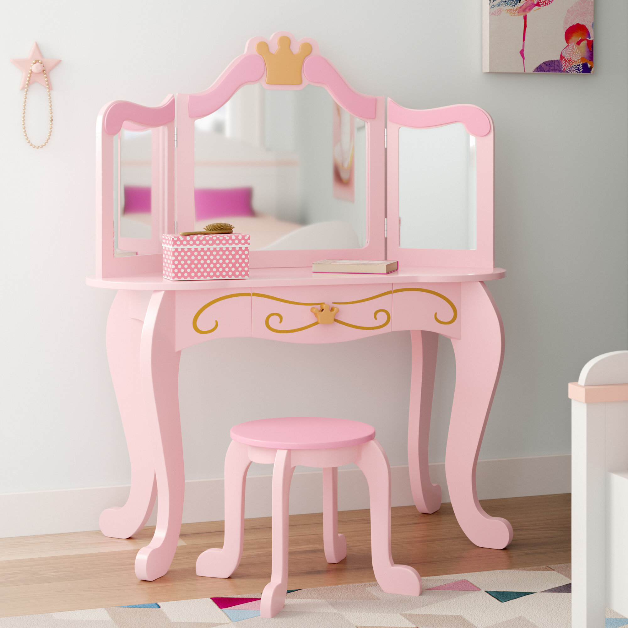 kidkraft vanity table and stool